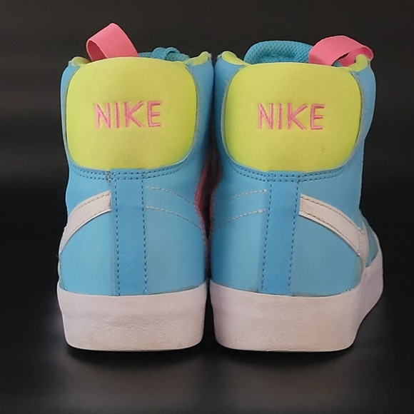 Nike Blazer Mid 77 GS 'Dance Baltic Blue Volt Pink' Youth Size 5 DQ6084-400 Used - Picture 5 of 12